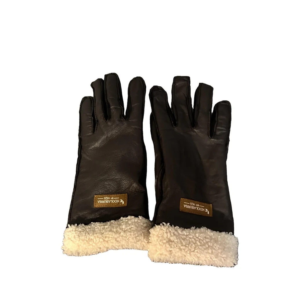 Koolaburra by Ugg Brown Leather Gloves Faux Fur Size Small